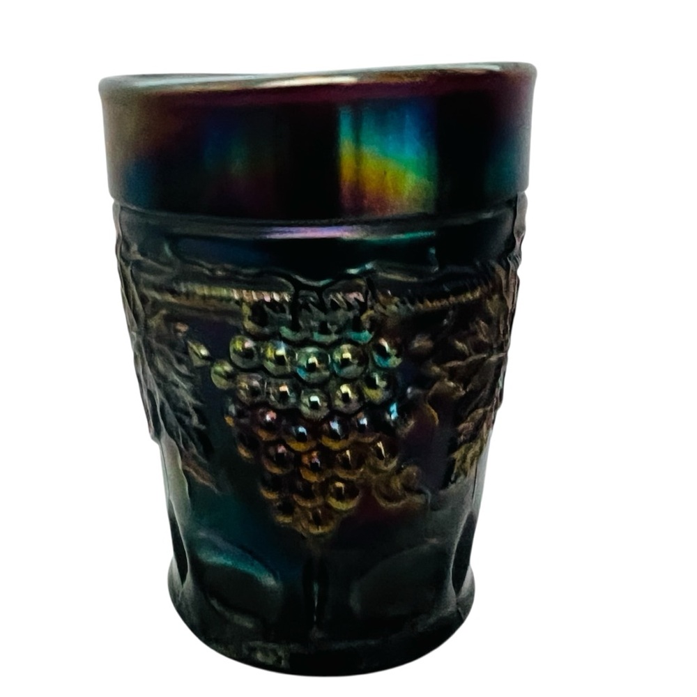 Antique Northwood Amethyst Grape & Cable Thumbprint Carnival Tumbler Water Glass - Picture 2 of 7
